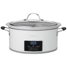 Panela Elétrica Programável 5,6L com Display Digital, Timer até 20H, Forro Removível de Grés e Livro de Receitas, 110V 240W, Betty Crocker