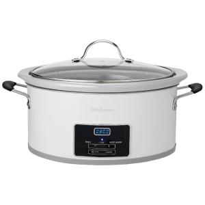 Panela Elétrica Programável 5,6L com Display Digital, Timer até 20H, Forro Removível de Grés e Livro de Receitas, 110V 240W, Betty Crocker