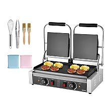 Grill de Panini Comercial VEVOR 3600W Chapa Plana Esmaltada Controle de Temperatura 110V