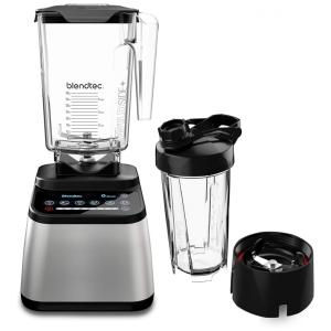Liquidificador Profissional 2,6 Litros com 100 Velocidades, 6 Ciclos e Copo para Viagem, 110V 1800W, Blendtec Designer 725, Prata e Preto