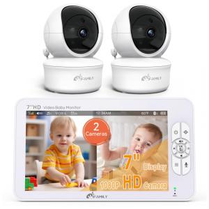 Babá Eletrônica iFamily com Divisão Ampla, 2 Câmeras HD e Áudio, Vídeo HD 1080p sem WiFi e à Prova de Hackers