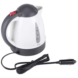 Chaleira Elétrica Portátil DC12V, 24V Água Quente Desligamento Automático 1000 ml, FDIT, Branco
