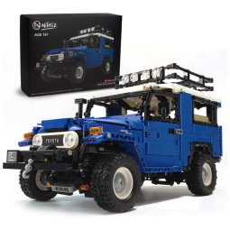 Kit de Construção Carro Captador Off Road J40 Land Cruiser MOC com 2101 Peças, Nifeliz, Azul