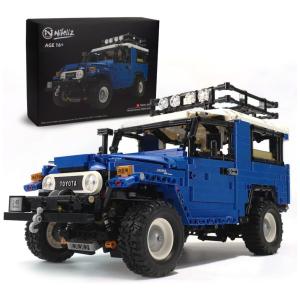 Kit de Construção Carro Captador Off Road J40 Land Cruiser MOC com 2101 Peças, Nifeliz, Azul