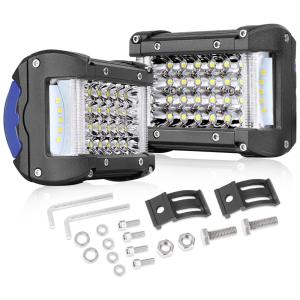 Farol de Milha LED Off Road 2Pcs 204W 10cm 20400 Lúmens 180 Cobertura Impermeável Tampa, WAYUP, Branco