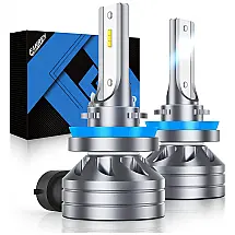 Kit Xenon Lâmpadas LED Branca 15000 Lumens 6500K, 2 Peças, FAHREN H11, H8, H9, H16, Vermelho