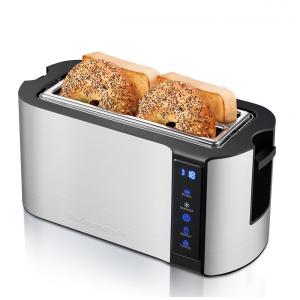 Torradeira Elétrica de 4 Fatias com Cronômetro e Contagem Regressiva, 110V Elite Gourmet ECT5322, Prata