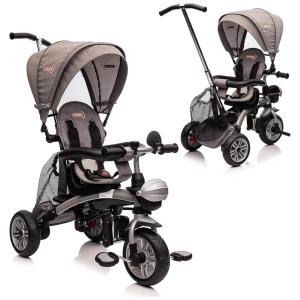 Triciclo Infantil 6 em 1 com Alça Ajustável e Assento Reversível para Crianças de 1 a 5 Anos, NITOESS, Cinza