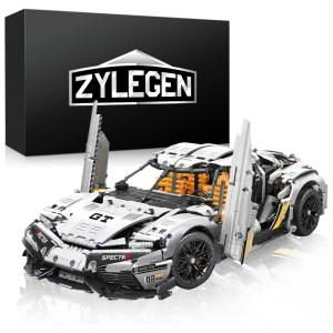 Kit de Construção ro de Corrida, Peças 3500, Colecionável, ZYLEGEN Sports Car MOC Building Blocks, Branco