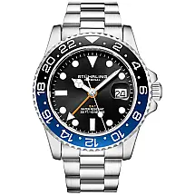Relógio Masculino Quartz, Dual Hora, Prova D 100m, 3 Cores, STUHRLING 3965.01, Prateado