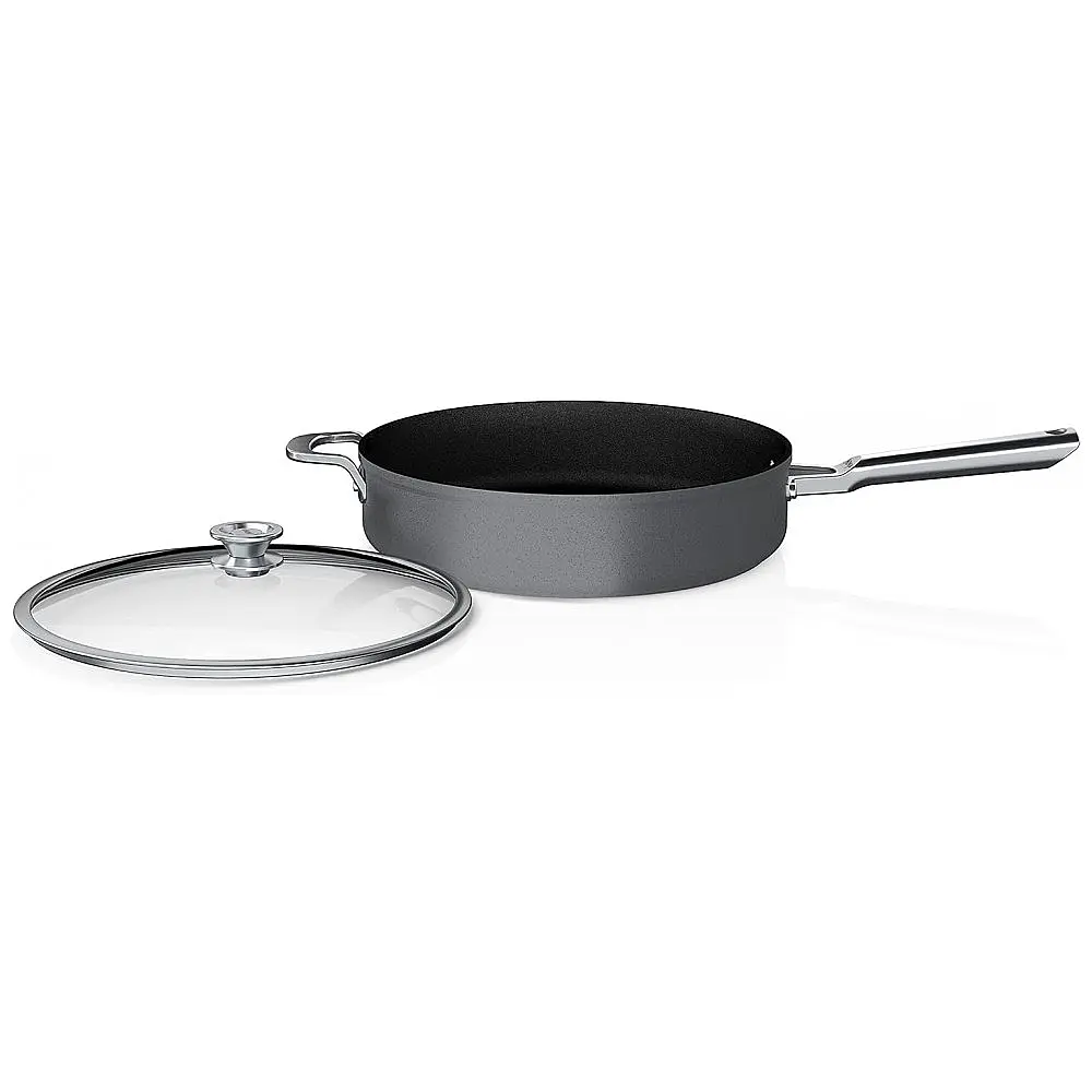 Frigideira para Refogadas Antiaderente 5 Litros com Tampa de Vidro, Ninja C50150, Cinza