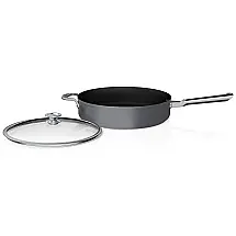 Frigideira para Refogadas Antiaderente 5 Litros com Tampa de Vidro, Ninja C50150, Cinza