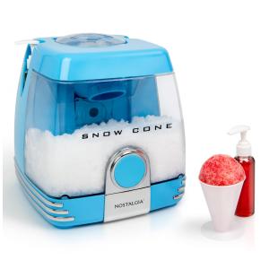 Máquina de Raspadinha Elétrica Retro para Uso Doméstico com Cone e Xarope, 110v, NOSTALGIA , Azul