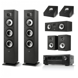 Sistema de home theater Polk Audio Dolby Atmos com receiver Denon AVR-S570BT 7.1.2 canais preto HDMI - Som 8K e Tecnologia Avançada