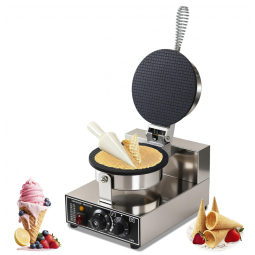 AEYDJXMER Máquina Elétrica de Casquinha de Sorvete com 1300W, Aço Inox, Controle de Temperatura e Tempo, Antiaderente