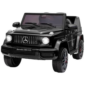 Mercedes Benz AMG G63 Carro, Carrinho Elétrico 1 Assento 12V, com Luzes de LED e Controle Remoto, TOBBI, Preto