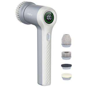 Escova Elétrica Rotativa 360 sem Fio com 2 Velocidades e 4 Acessórios, Branca, 110v, ARSPIC AES001W, Branco