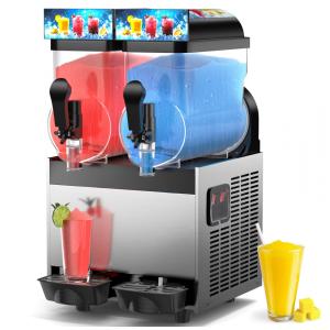 Máquina de Raspadinha Drink Comercial Mojgar 30L com Luz LED, 15L 2 Tanques, Fazedor de Bebidas Congeladas para Margarita, Suco, Smoothie