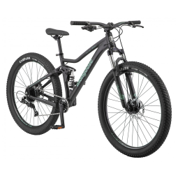 Bicicleta Mountain Bike Mongoose Impasse 1.0 – Suspensão Completa, Quadro em Alumínio, 7 Velocidades, Rodas 27,5″, Freios a Disco