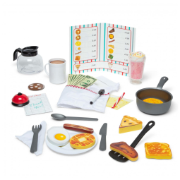 Conjunto Restaurante de Brinquedo Melissa & Doug Vermelho 41 Peças Madeira Utensílios Star Diner Preschool