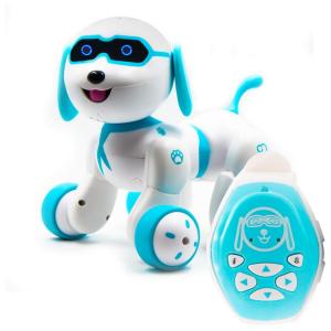 Cão Robô Programável Eletronico com Olhos de LED, EFGHJ, Branco