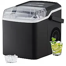 Máquina de Gelo com Capacidade para 11 kg em 24H, Colher e Cesta de Gelo, 110V, VEVOR, Preta