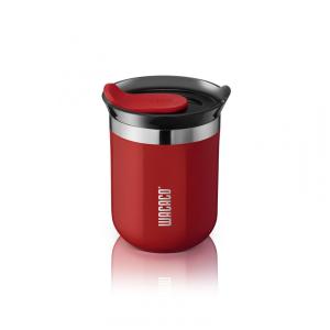 Copo para Café 180 mL Isolado a Vácuo Aço Inox Duplo com Tampa, WACACO Octaroma, Vermelho