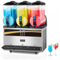 Máquina de Raspadinha Comercial VEVOR, Máquina de Raspadinha Triplo Tanque 15Lx3, Fabricante de Bebidas Congeladas em Aço Inoxidável para