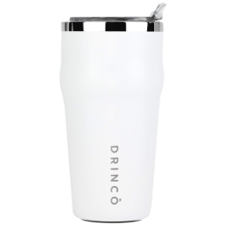 Copo Térmico 600 mL para Cerveja, Café com Isolamento a Vácuo, DRINCO, Branco