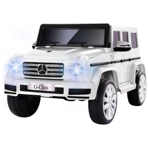 Mercedes Benz G500 Carrinho, Carro Elétrico Conversível , 1 lugar, 12V, c, controle remoto, USB MP3, 5 km, h, 3 a 6 anos, Branco