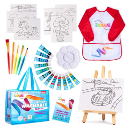 Kit de Pintura Conjunto Artístico com 27 Peças, Inclui 12 Tintas, LOOMINI, Azul