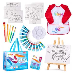 Kit de Pintura Conjunto Artístico com 27 Peças, Inclui 12 Tintas, LOOMINI, Azul