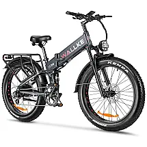 W Wallke Bicicleta Elétrica Motorizada 8 Velocidades e 3 Modos, 750W, Cinza