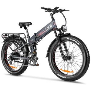 W Wallke Bicicleta Elétrica Motorizada 8 Velocidades e 3 Modos, 750W, Cinza