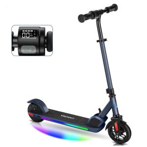 Patinete Elétrico Infantil Dobrável com Velocidade e Altura Ajustáveis, Luzes Coloridas e Display LED para Crianças de 8 a 14 Anos, 150W