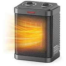 Aquecedor Elétrico Portátil de Cerâmica com 3 Modos, 1500W 110V, Pereysi, Cinza
