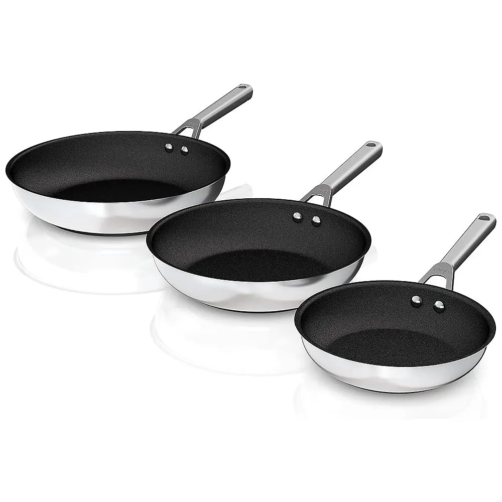 Conjunto de Frigideiras 20, 25 e em Aço Inoxidável Polido, Ninja C63000
