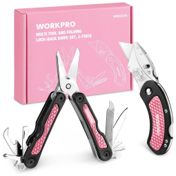 Alicate Multifuncional 8 em 1, Aço, WORKPRO, Rosa