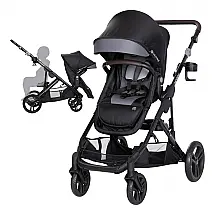 Carrinho Baby Trend Morph Preto Modular Conversível de Individual para Duplo até 22,7 kg