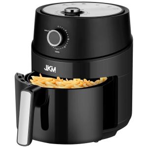JKM Fritadeira Elétrica AirFryer 4L com Temporizador e Painel de Controle Digital, 110V, 1500W, Preta