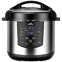 Panela de Pressão Elétrica Multifuncional 5L, 6 Definições, Painel Digital, Aço Inoxidável, 1000W, 110v, WILLZ WLPC06S110, Preto e Prata