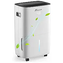 Desumidificador para Salas Grandes 8L com Drenagem Automática, Remoção de Umidade e Área 510m2, AIRGJOB, Branco