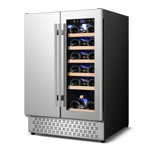 Adega Climatizada de Zona Dupla para 18 Garrafas, Aço Inoxidável, 110V, Tylza, Prata