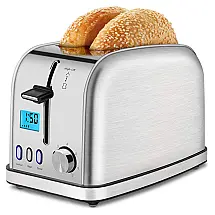Torradeira de 2 Fatias, com Display LCD e 7 Configurações, 900W, 110v, IFEDIO ST 287D UL, Prateado