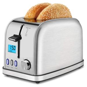 Torradeira de 2 Fatias, com Display LCD e 7 Configurações, 900W, 110v, IFEDIO ST 287D UL, Prateado