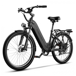 Bicicleta Elétrica Aoango 1000W Pico Rodas 26" Cinza, 80mi Autonomia, Bateria Removível 48V 25Ah, 7 Velocidades, Suspensão Dianteira, LCD