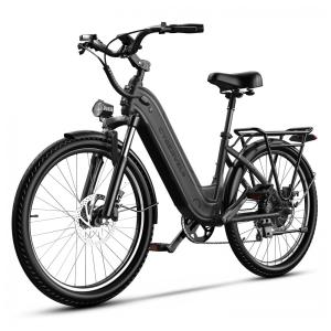 Bicicleta Elétrica Aoango 1000W Pico Rodas 26" Cinza, 80mi Autonomia, Bateria Removível 48V 25Ah, 7 Velocidades, Suspensão Dianteira, LCD