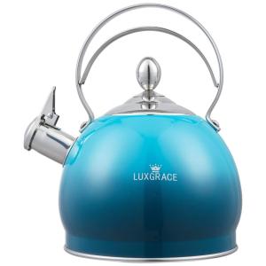 LUXGRACE Chaleira 2L com Apito e Cabo ergonômico, Aço Inoxidável, Azul