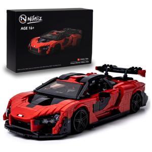 Kit de Construção Super Carro Sanna com 1182 Peças para Crianças Acima de 8 Anos, Mold King, Vermelho