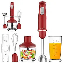 YUSIDO Mixer 4 em 1 com 9 Velocidades e Acessórios, 800W, 110V, Vermelho